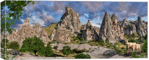 The Spectacular Immense Rock Castle of Uchisar Cappadocia Canvas Print by Paul E Williams
