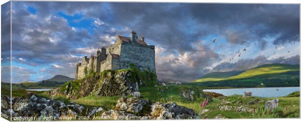 The Dramatic Wild Picturesque Duart Castle Isle of Mull Canvas Print by Paul E Williams
