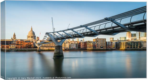 London Modern Architecture Millennium Bridge Canvas Print by Gary Blackall