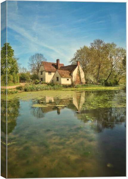 Willy lots cottage at flatford Mill  Canvas Print by Tony lopez