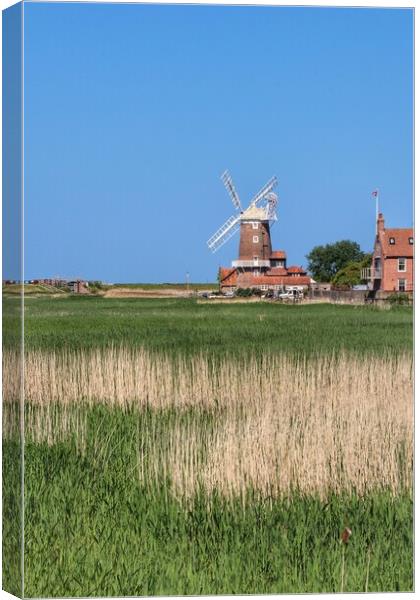 Cley windmill in the afternoon sun in  norfolk  Canvas Print by Tony lopez