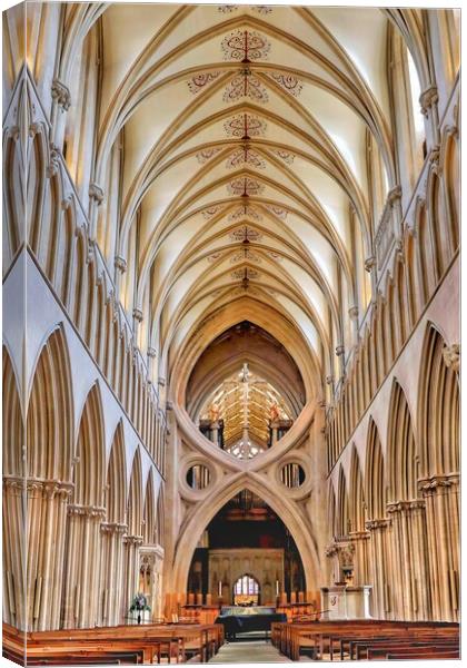 Wells cathedral  Canvas Print by Tony lopez
