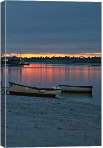 Outdoor Brightlingsea Harbour in  the morning sunrise  Canvas Print by Tony lopez