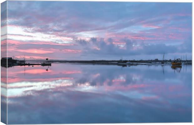 Pre sunrise cloudscape colours over Brightlingsea  Canvas Print by Tony lopez