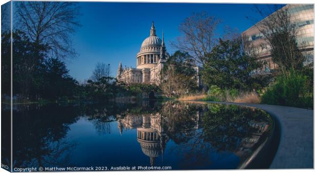 St Pauls Reflection Canvas Print by Matthew McCormack