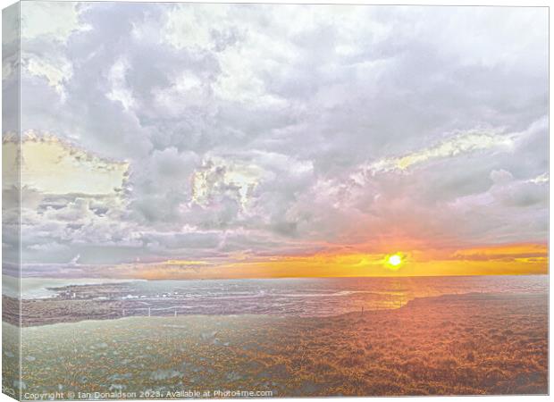 Sunset over Borve. Canvas Print by Ian Donaldson
