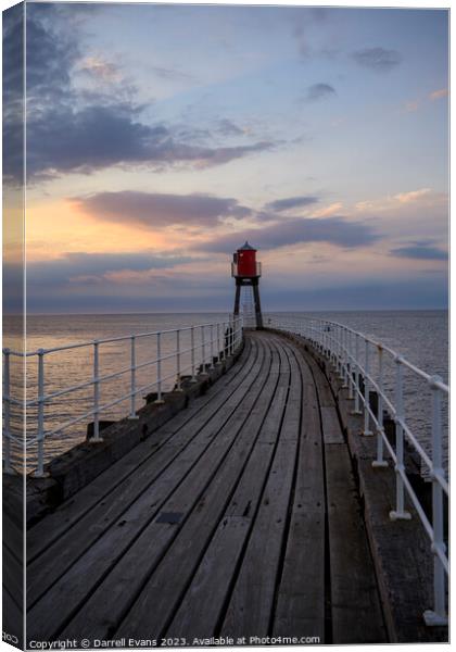 Whitby East Pier Canvas Print by Darrell Evans