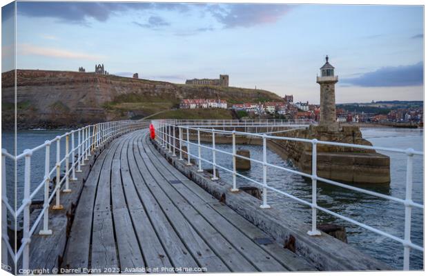 Whitby East Pier Canvas Print by Darrell Evans