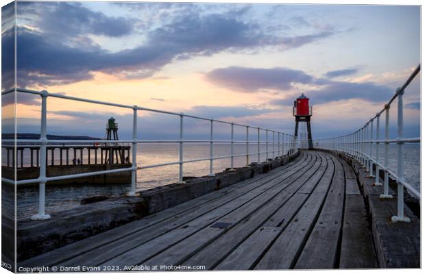 Whitby East Pier Canvas Print by Darrell Evans