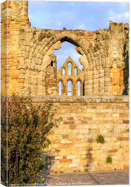 Whitby Abbey Wall Canvas Print by Darrell Evans