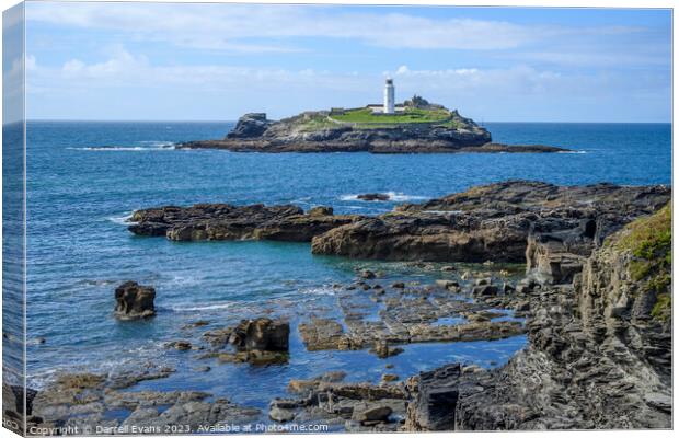 Godrevy Point Lighthouse Canvas Print by Darrell Evans