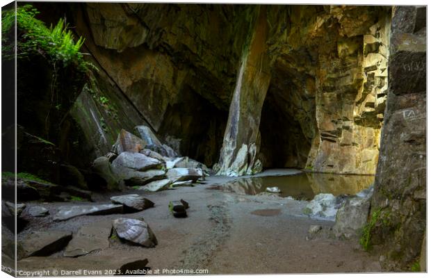 Inside Cathedral Cave Canvas Print by Darrell Evans