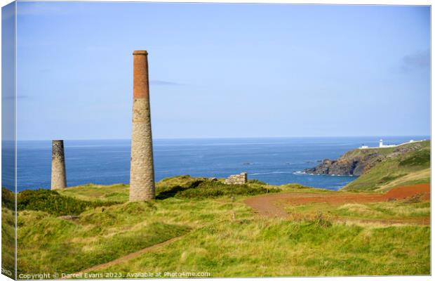 Two Chimneys and a Lighthouse Canvas Print by Darrell Evans
