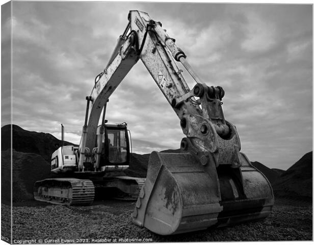 Excavator Canvas Print by Darrell Evans