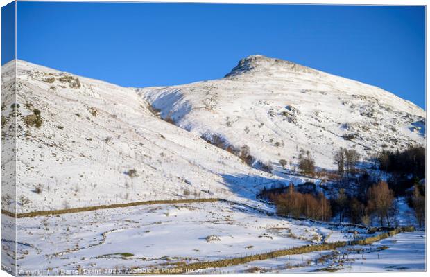 Helvellyn in Snow Canvas Print by Darrell Evans