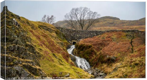 Wrynose Pass Stream Canvas Print by Darrell Evans