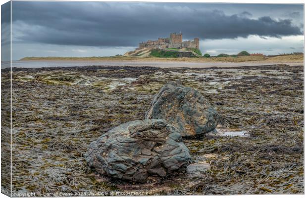 Bamburgh and Rock Canvas Print by Darrell Evans