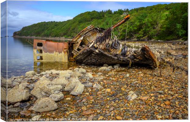 Old Wreck Canvas Print by Darrell Evans
