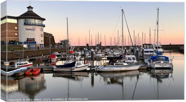 Sunrise over Whitehaven Harbour  Canvas Print by Kate Wilson
