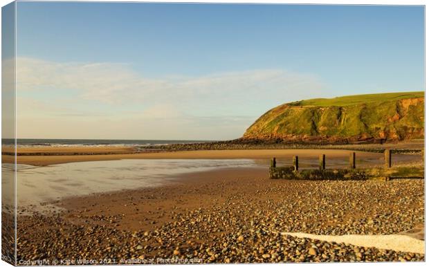 St Bees Beach at Low Tide Canvas Print by Kate Wilson