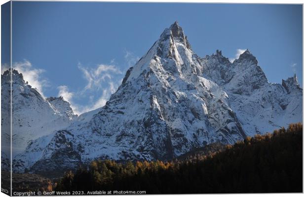 Aiguille de blaitière Canvas Print by Geoff Weeks