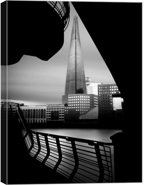 Black and white photo of the shard (Prismal) Canvas Print by Martyn Large