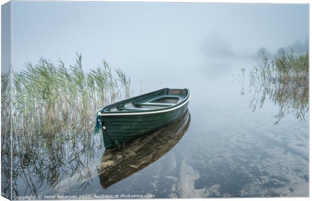 Boat on Loch Ard Canvas Print by Peter Paterson