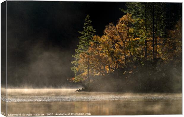Loch Ard Autumn Canvas Print by Peter Paterson