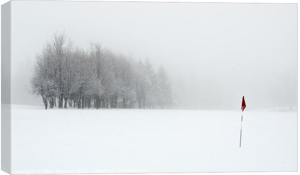Snow covered Golf Course Canvas Print by Peter Paterson