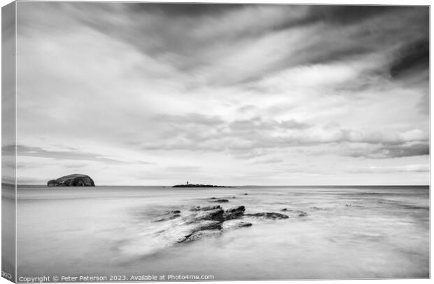 Seacliff Beach and Bass Rock Canvas Print by Peter Paterson