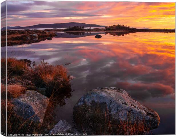 Sunrise over Loch Ba Rannoch Moor Canvas Print by Peter Paterson