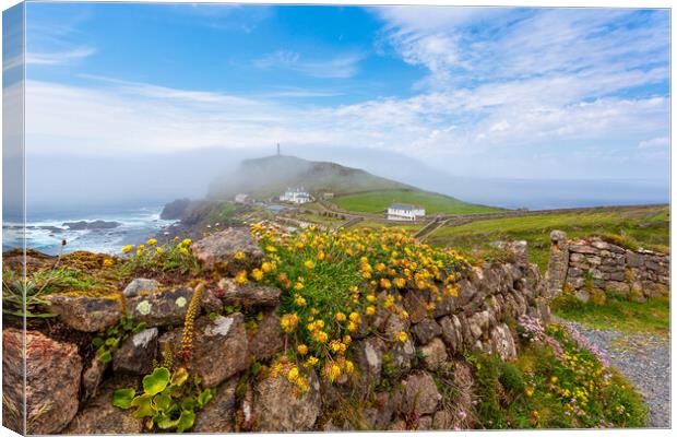 Enchanting Misty Cape Cornwall Canvas Print by Matthew Grey