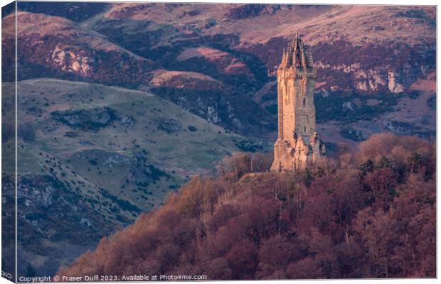 The Wallace Monument at Sunset, Stirling Canvas Print by Fraser Duff