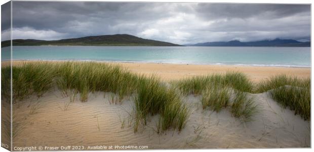 Across the Dunes, Luskentyre, Harris, Outer Hebrides Canvas Print by Fraser Duff