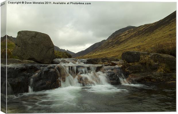 Scottish Mountain River Canvas Print by Dave Menzies