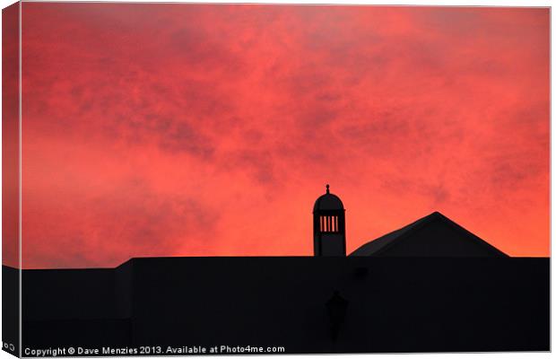 Lanzarote Sunset Canvas Print by Dave Menzies
