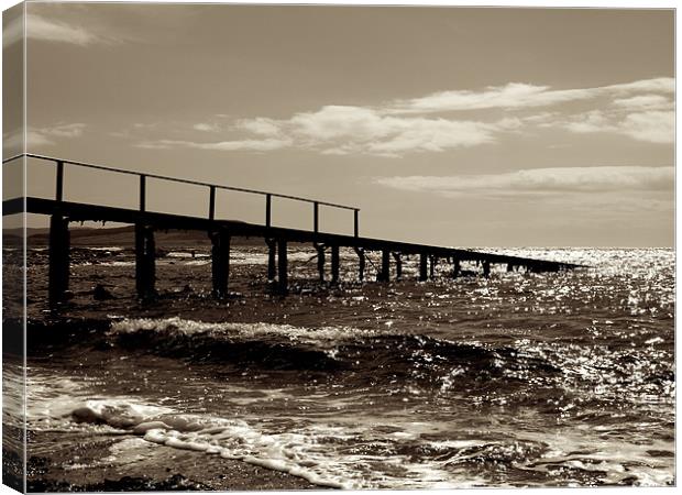 Old Pier Canvas Print by Dave Menzies
