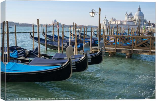 Venice Gondolas on Canale della Giudecca Canvas Print by Terry Brooks