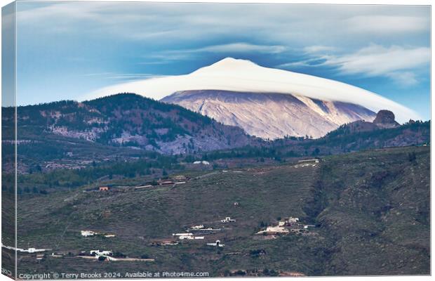 Cap Cloud over Mount Teide Canvas Print by Terry Brooks