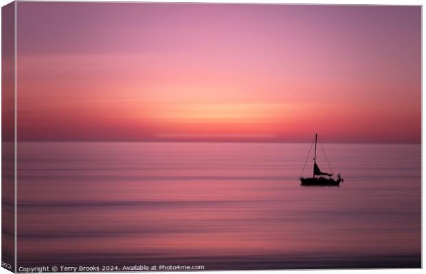 Sailboat in a Pink Sunset Abstract Motion Tenerife Canvas Print by Terry Brooks