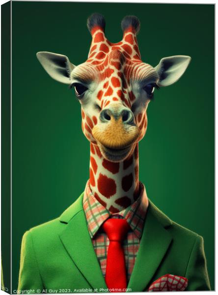 Suited Giraffe Canvas Print by Craig Doogan Digital Art