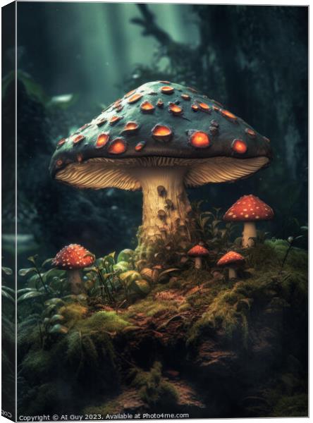 Magical Mushrooms Canvas Print by Craig Doogan Digital Art