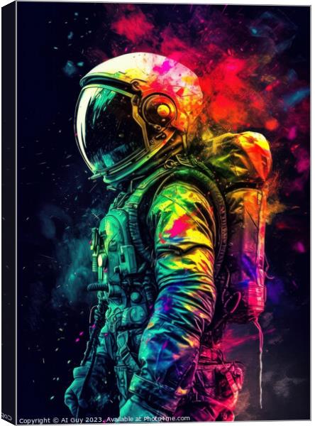 Rainbow Spaceman Canvas Print by Craig Doogan Digital Art