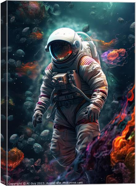 Astronaut in Space Canvas Print by Craig Doogan Digital Art