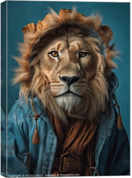 Hipster Lion Canvas Print by Craig Doogan Digital Art
