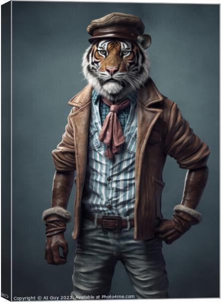 Hipster Tiger Canvas Print by Craig Doogan Digital Art