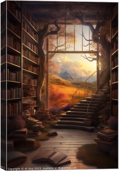 Fantasy Library Canvas Print by Craig Doogan Digital Art