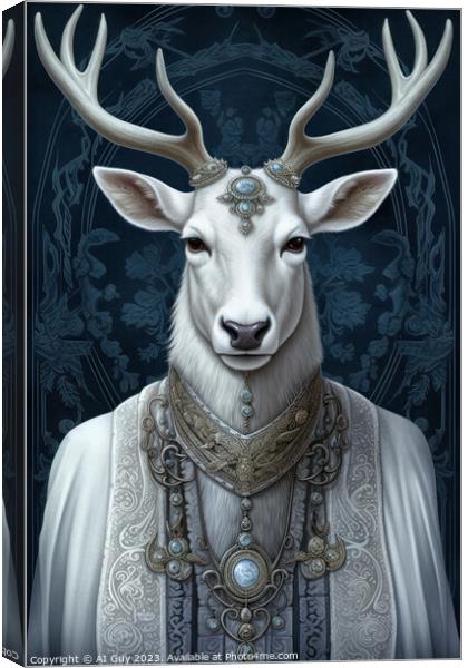 White Deer Stag Canvas Print by Craig Doogan Digital Art