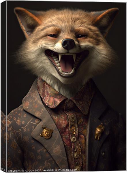 Happy Fox Canvas Print by Craig Doogan Digital Art