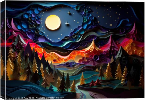Forest Night Scene  Canvas Print by Craig Doogan Digital Art